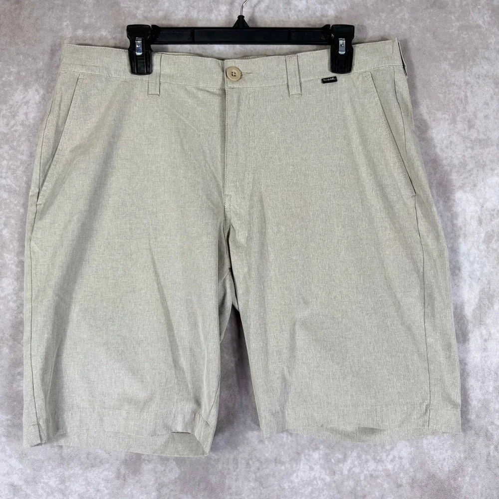 Travis Mathew Shorts Mens 35 Beige Heathered Performance Golf